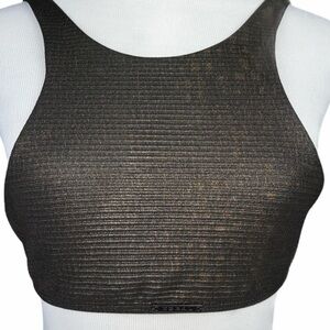 KORAL Swim Top Black Gold Metallic S